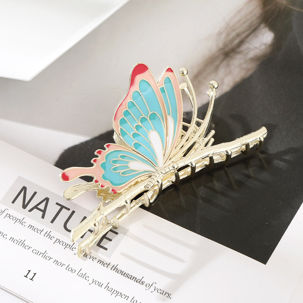 elegant sweet butterfly metal plating hair claws