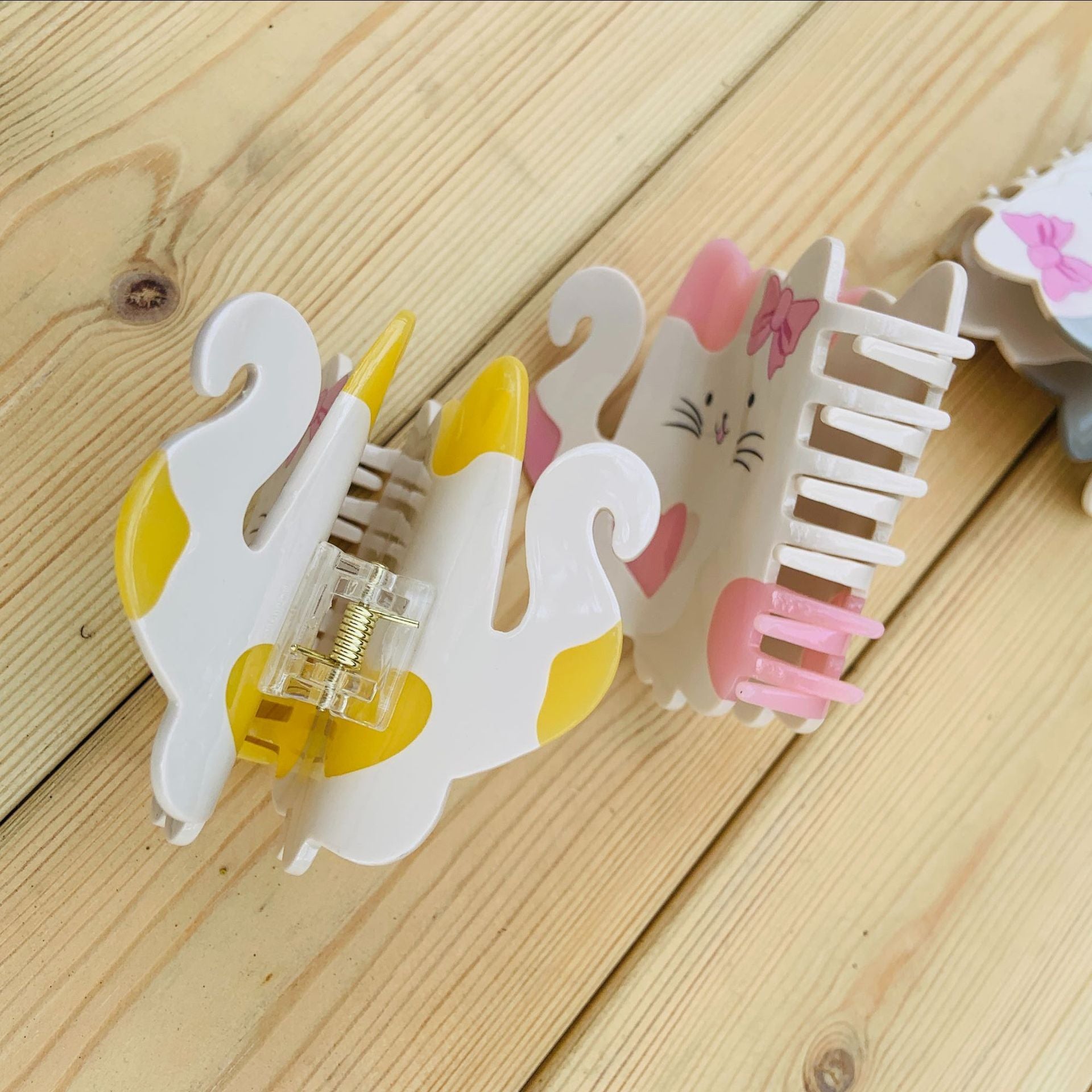 Women's Cartoon Style Heart Shape Cat Bow Knot Acetic acid sheets Polishing Hair Claws