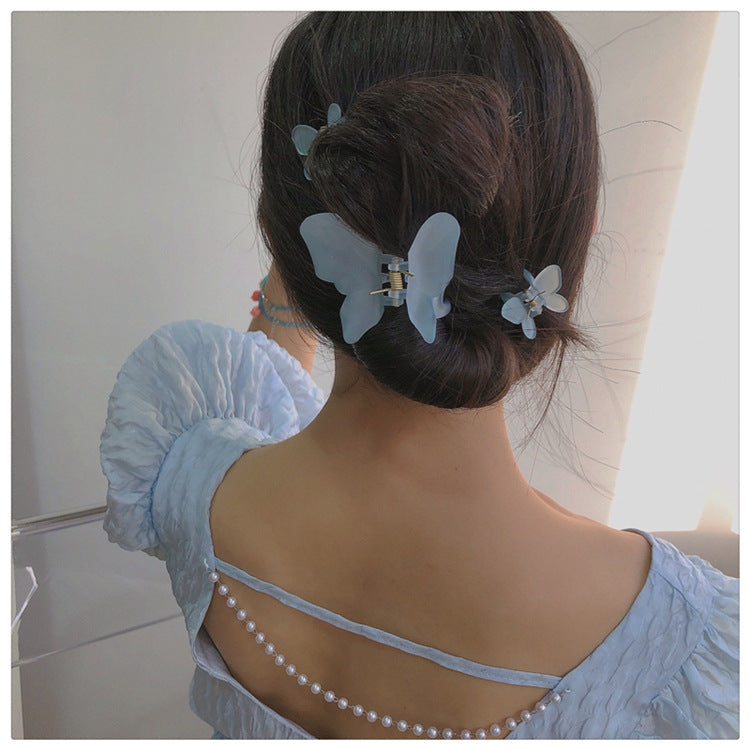 Women's Sweet Butterfly Plastic Stoving Varnish Hair Claws