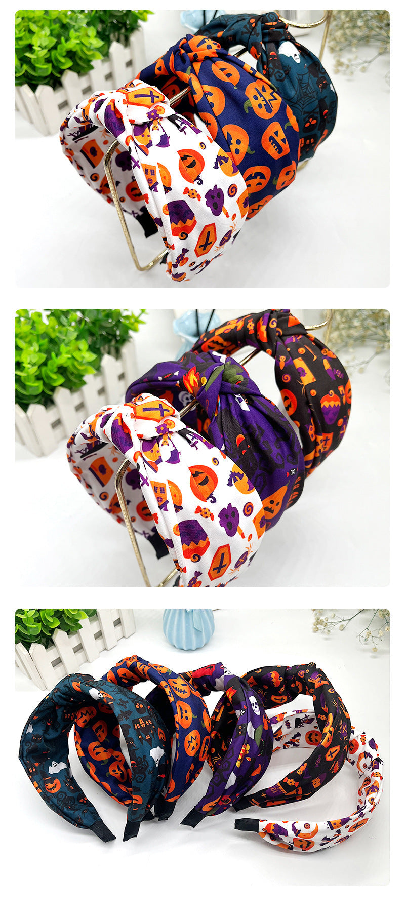 funny halloween pattern pumpkin spider polyester hair band