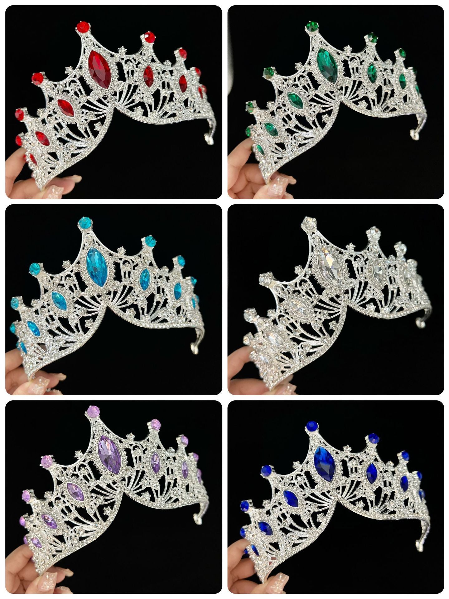 Women's Lady Crown Alloy Rhinestone Plating Hair Band