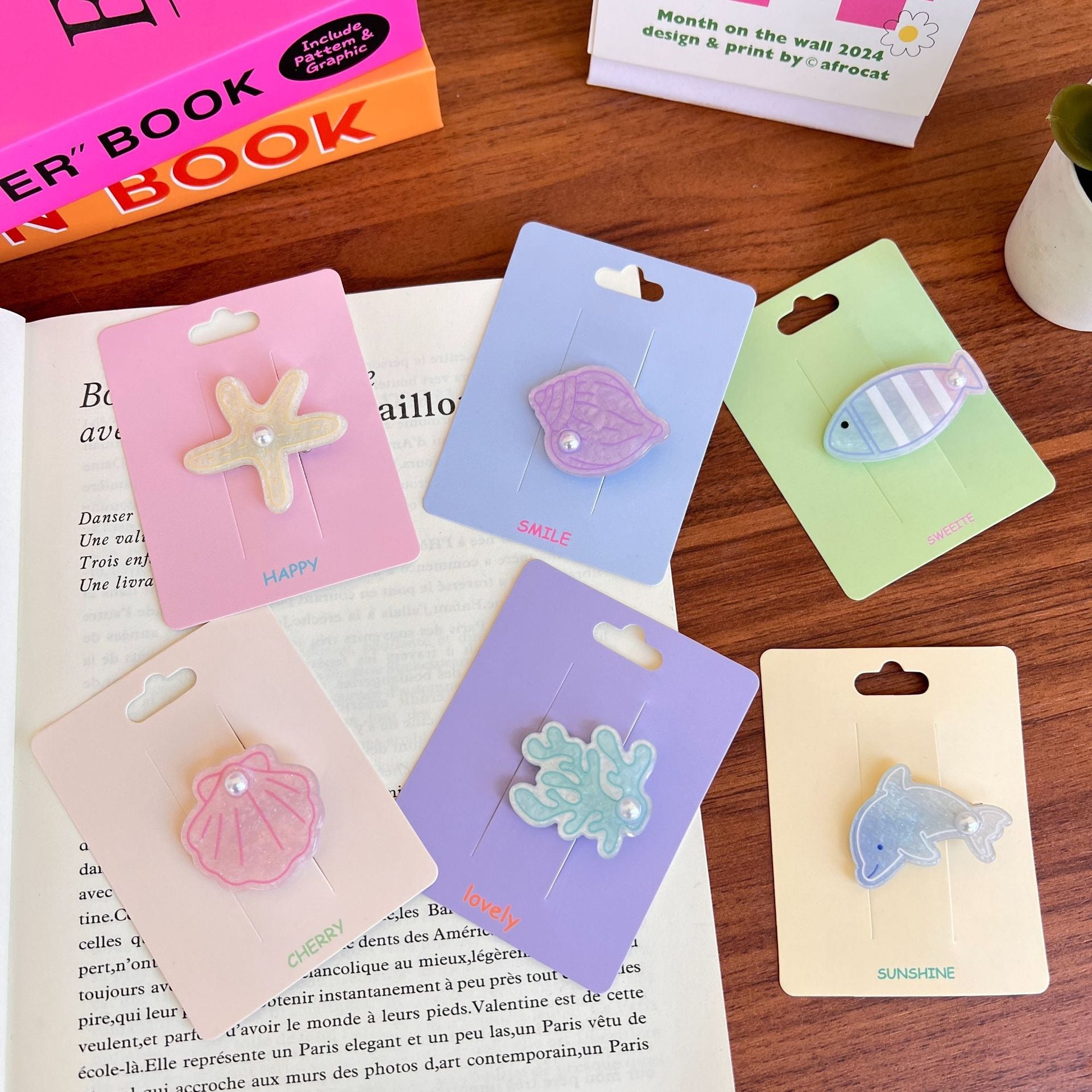 Women's Marine Style Starfish Fish Arylic Hair Clip