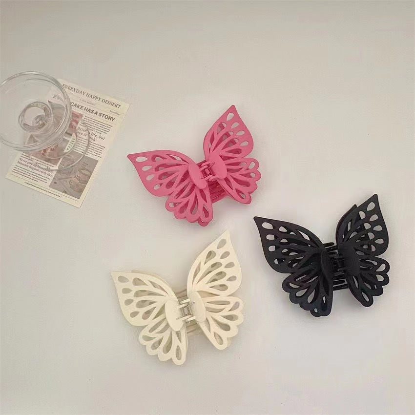 sweet butterfly plastic hollow out hair claws