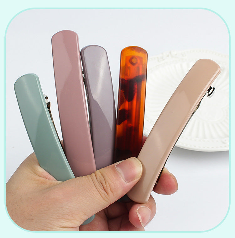 fashion solid color stainless steel plastic resin hair clip 1 piece