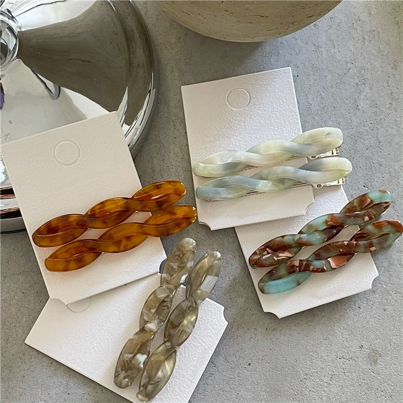 women's simple style twist acetic acid sheets hair clip