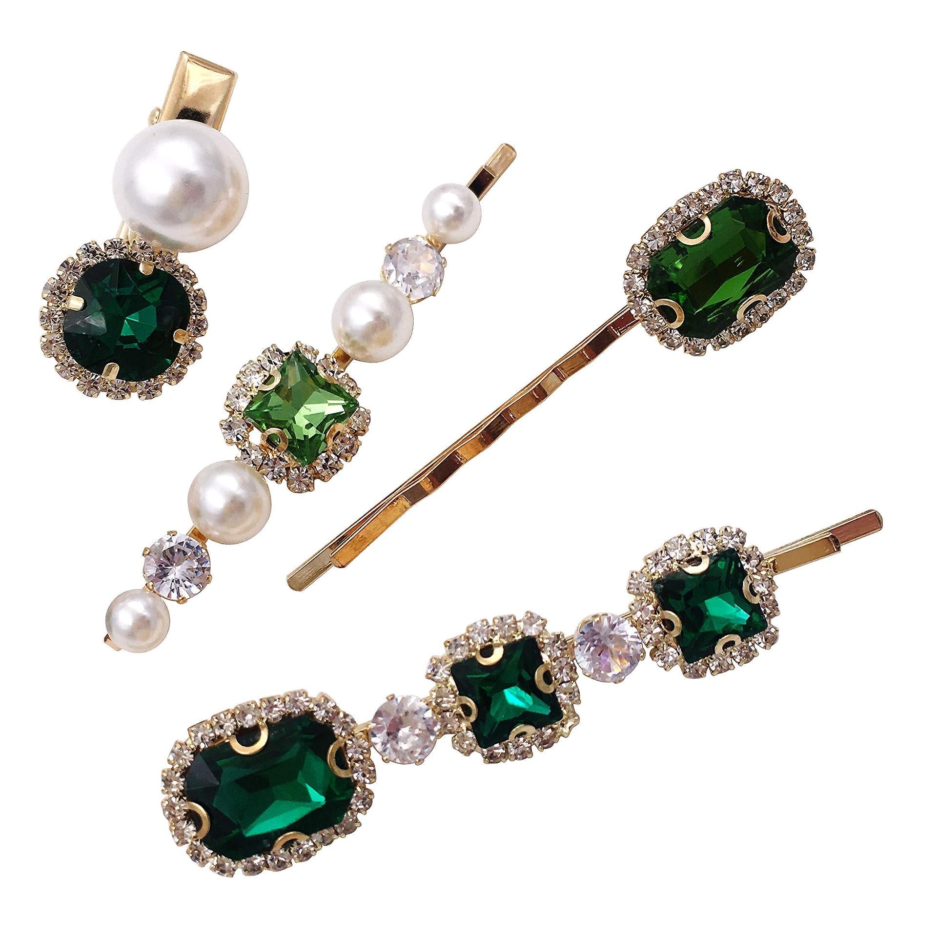 women's simple style color block copper plating inlay rhinestones hair clip