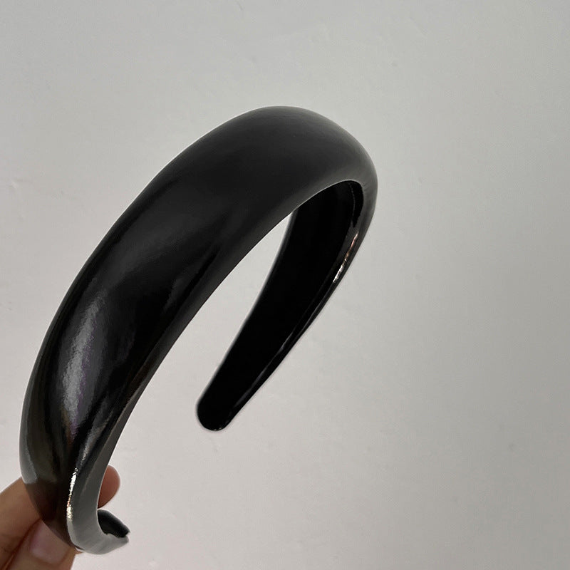 Women's Casual Simple Style Solid Color Pu Leather Handmade Hair Band