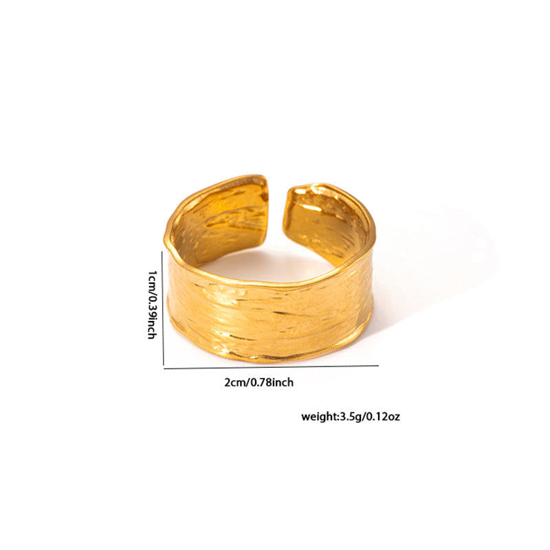 Jewelry Elegant Cross Heart Shape Solid Color Titanium Steel Open Rings