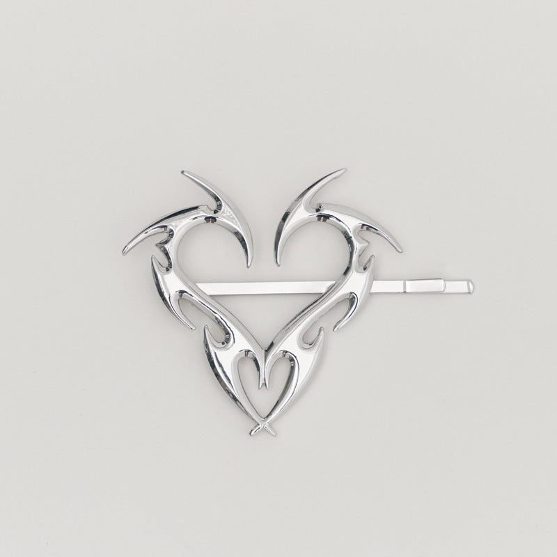 fashion heart shape alloy plating hair clip 1 piece