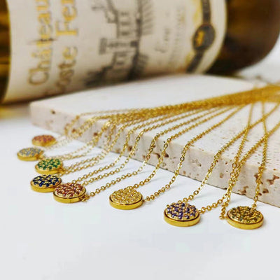 Jewelry IG Style Simple Style Round 304 Stainless Steel Zircon 14K Gold Plated Inlay Necklace
