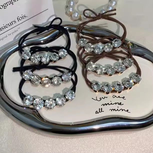 Women's Simple Style Classic Style Solid Color Cloth Inlay Zircon Hair Tie