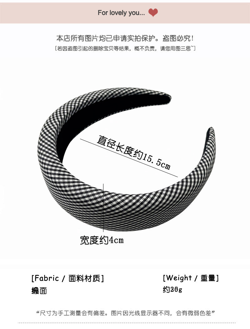 2021 new korean sponge headband female retro wide-side hair accessories female