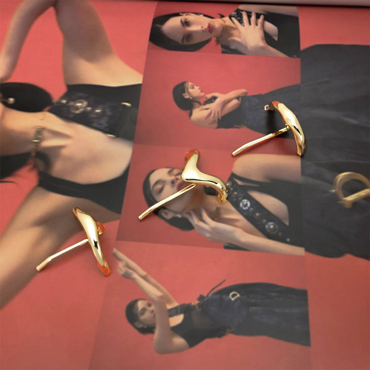 women's retro solid color alloy plating hair buckle