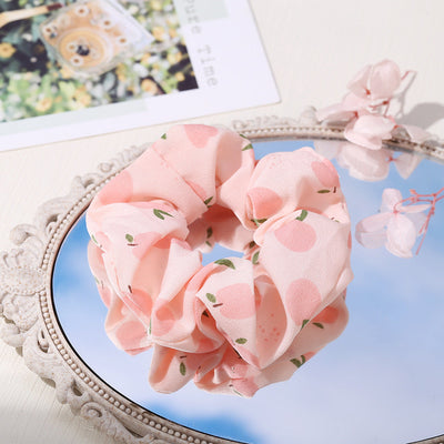 fashion floral fruit printing hair scrunchies