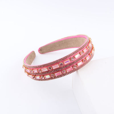 Women's Simple Style Classic Style Color Block Plastic Inlay Zircon Hair Band