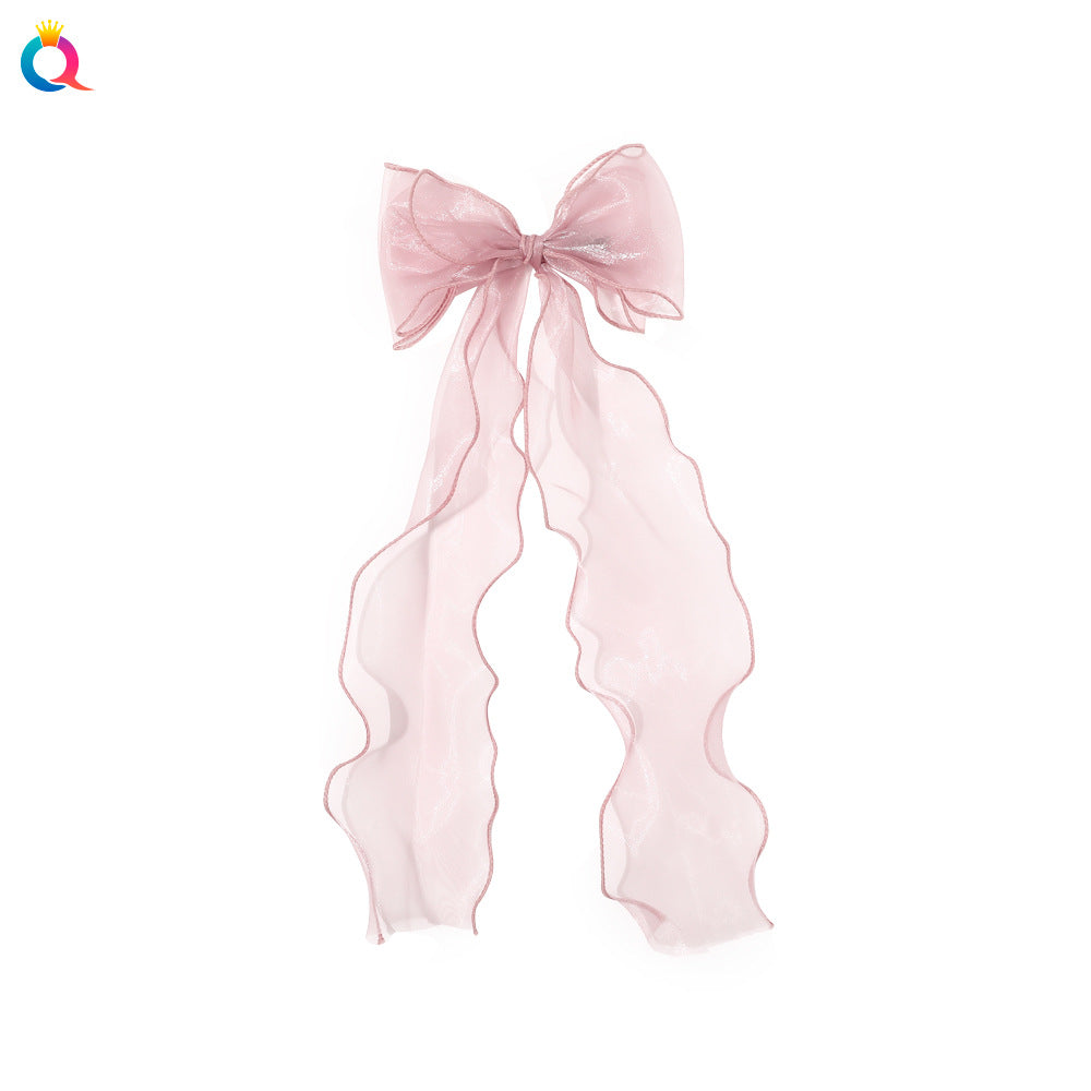 Women's Elegant Sweet Bow Knot Gauze Iron Hair Clip