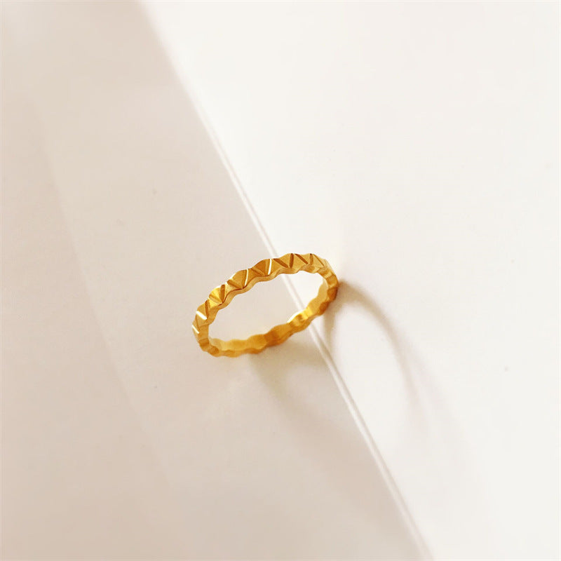 Jewelry Lady Geometric Titanium Steel Rings