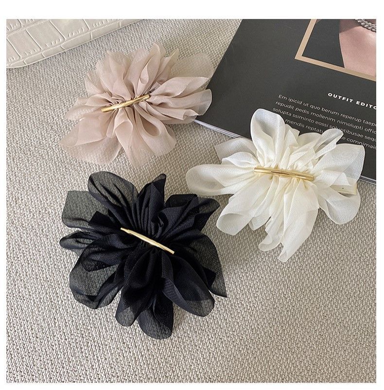 simple style geometric solid color cloth hair clip