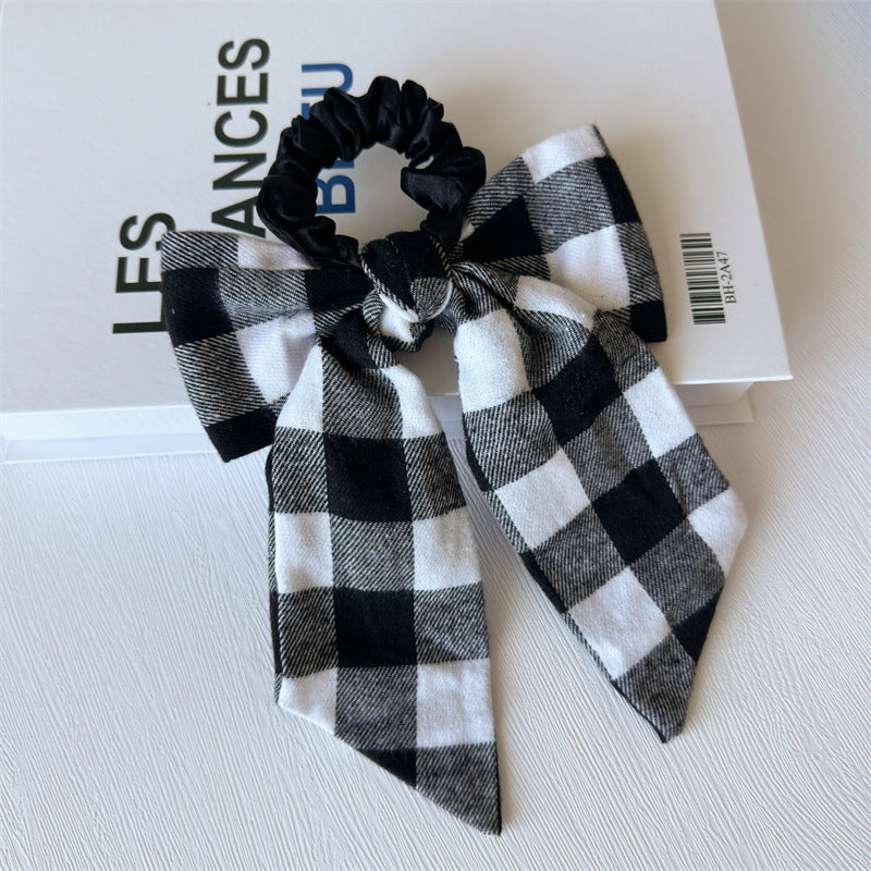 New Bow Long Ponytail Ribbon Large Intestine Hair Ring   Hot Sale Skull Hair Ring Hair Rope