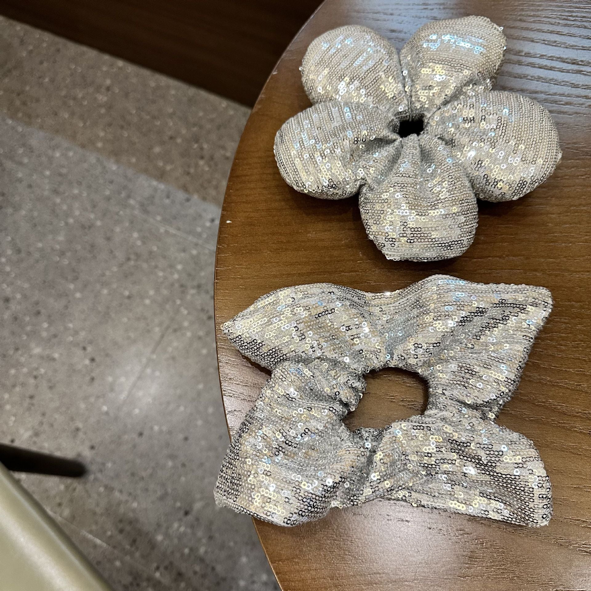 Women's Shiny Solid Color Sequins Hair Tie