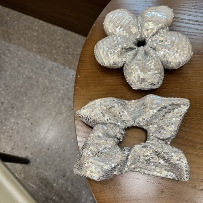 Women's Shiny Solid Color Sequins Hair Tie