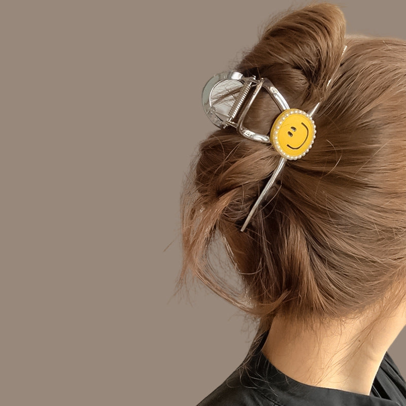 Women's Basic Simple Style Smile Face Metal Hair Claws