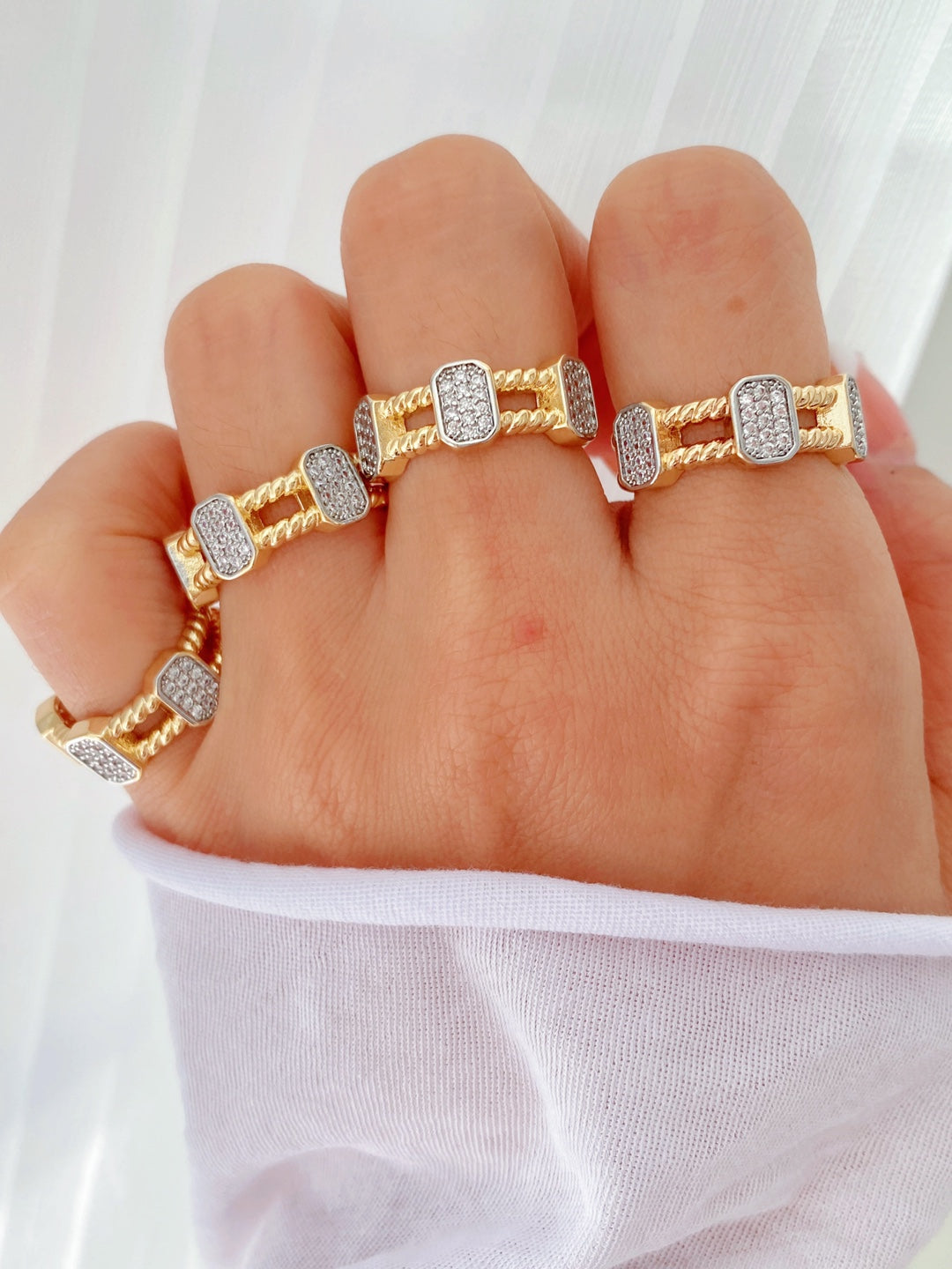 Jewelry Vintage Style Classic Style Geometric Copper Zircon Plating Rings Bracelets