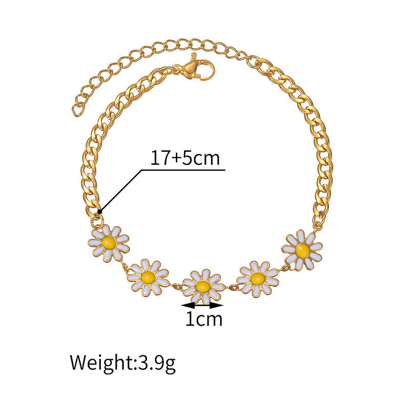 Elegant Flower 304 Stainless Steel Stainless Steel Bracelets In Bulk