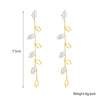 1 Pair Casual Simple Style Leaf Plating Titanium Steel Drop Earrings