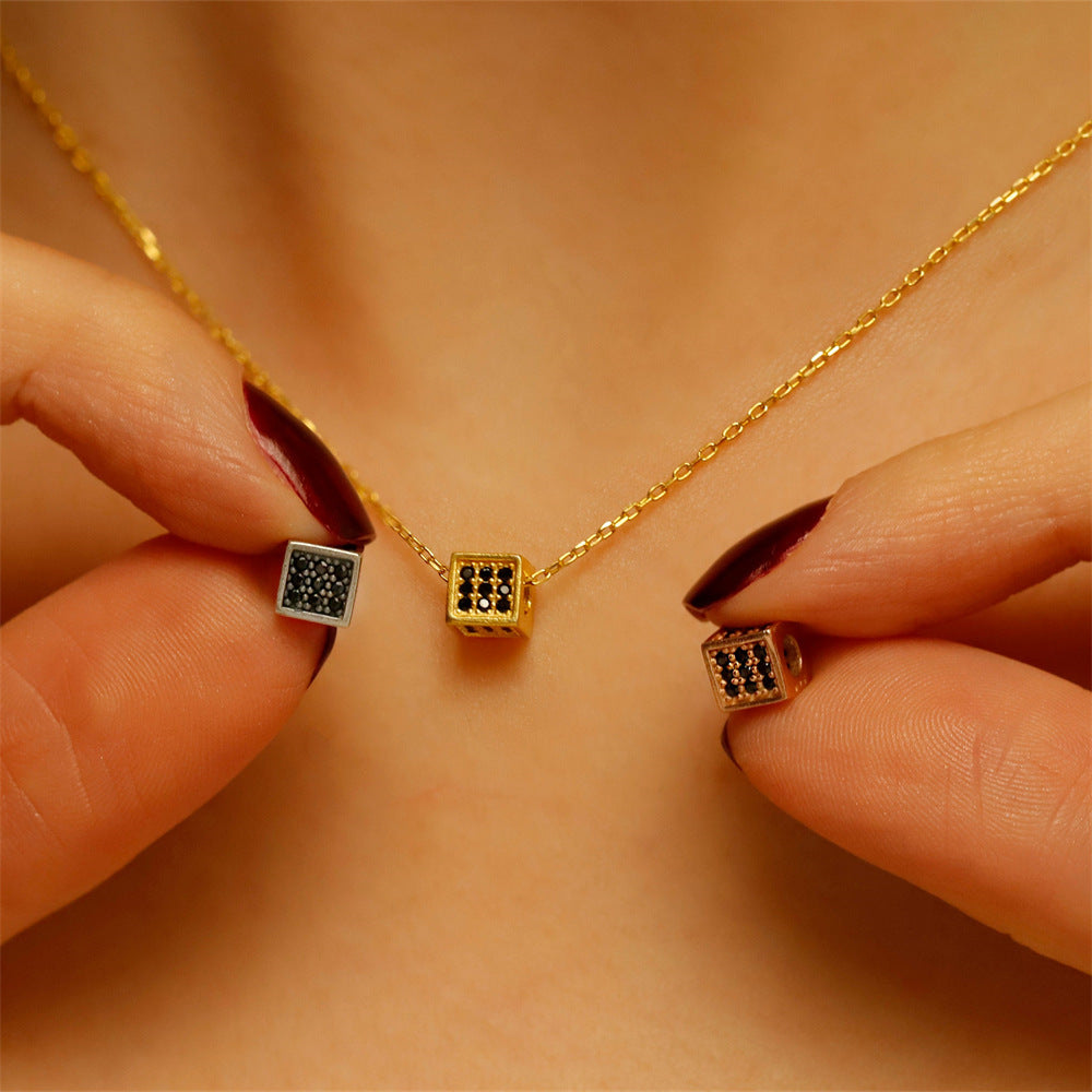 Jewelry Simple Style Geometric Square Titanium Steel Pendant Necklace