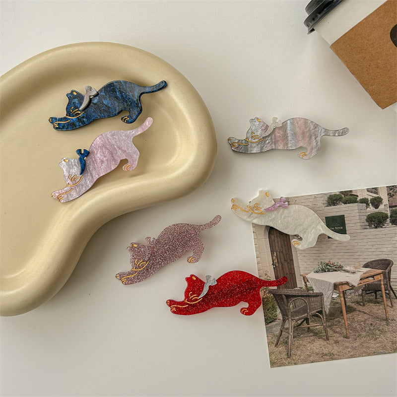 cute cat arylic hair clip