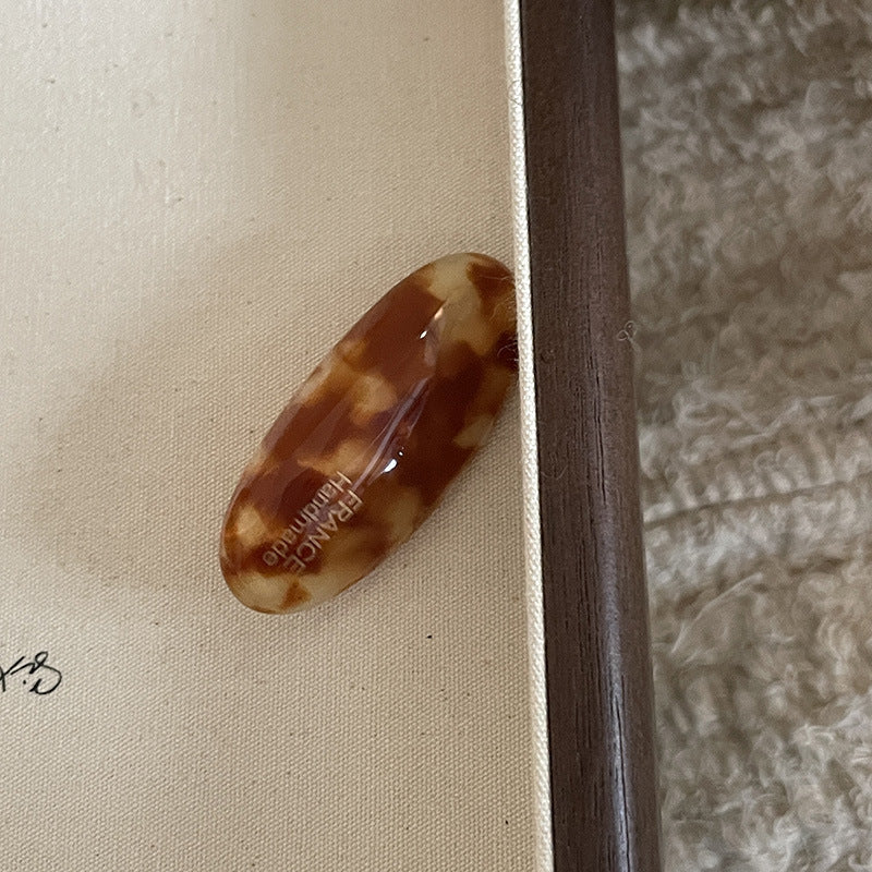 women's retro lady color block arylic hair clip