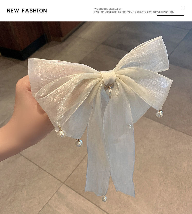fashion bow knot cloth ribbon hair clip 1 piece