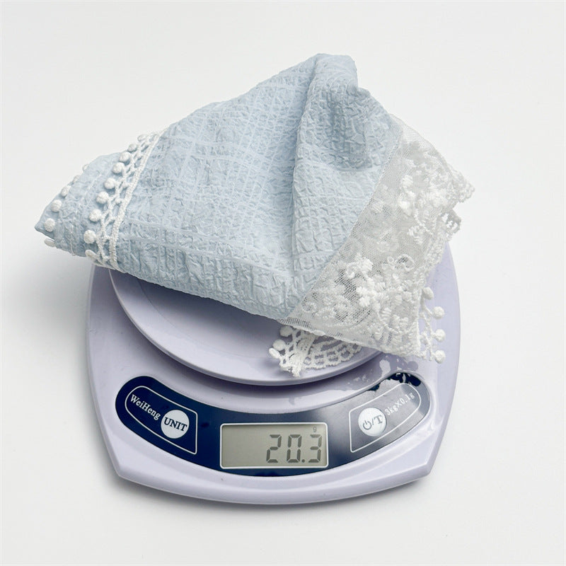 Small Floral Scarf 2024 New Floral Tie Hair Scarf Sense Shawl Lace Stitching Hair Band Scarf