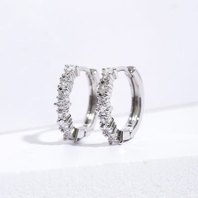 1 Pair Casual Elegant Geometric Plating Copper Zircon Earrings
