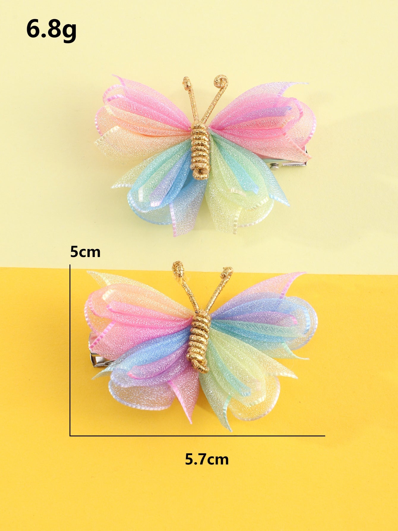 kid's cartoon style butterfly cloth knitting hair clip