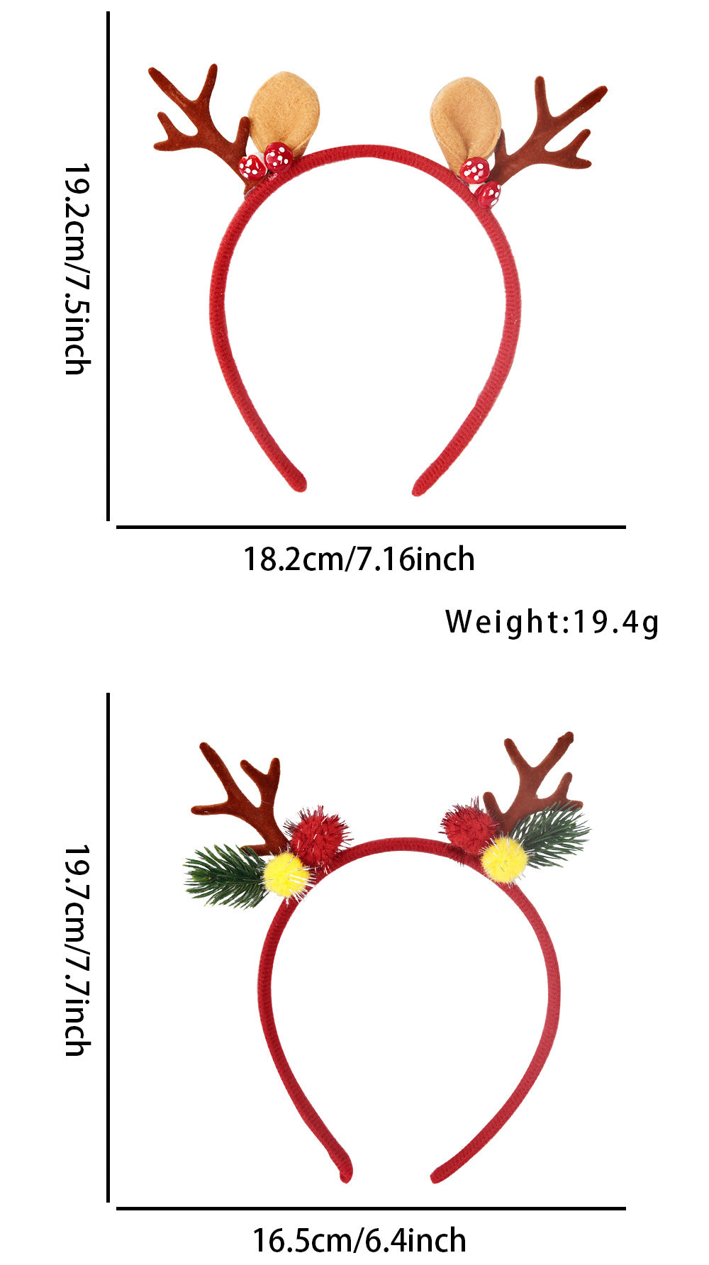 Christmas Cartoon Style Cute Women's Antlers Plastic Hair Band