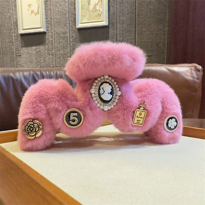 New Plush Large Size Grip Retro Classic Style Hair Volume Multi-Head Updo Hair Claw Shark Clip