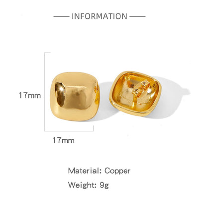 1 Pair Simple Style Solid Color Plating Copper Copper Earrings