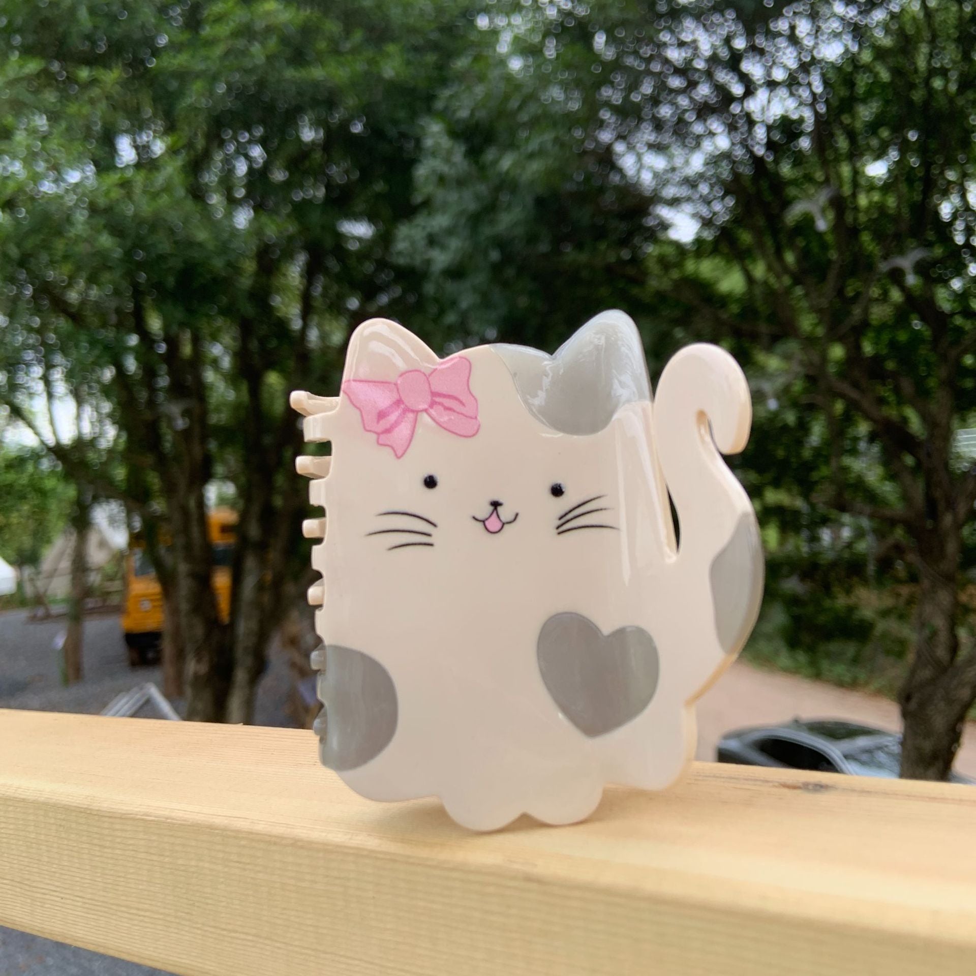 Women's Cartoon Style Heart Shape Cat Bow Knot Acetic acid sheets Polishing Hair Claws