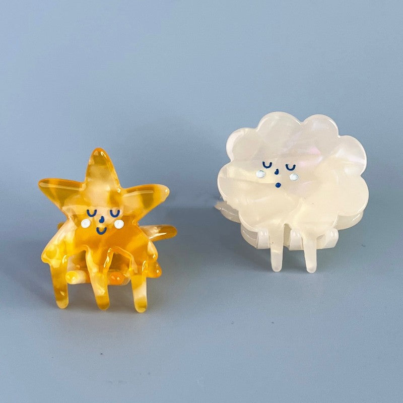 simple style clouds star arylic hollow out hair claws