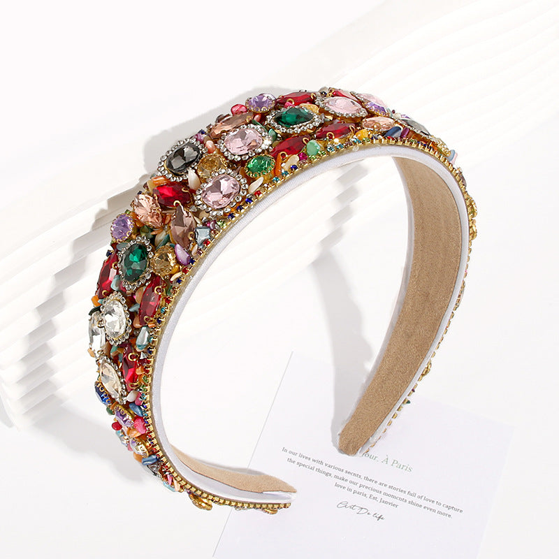 luxurious geometric rhinestone hair band
