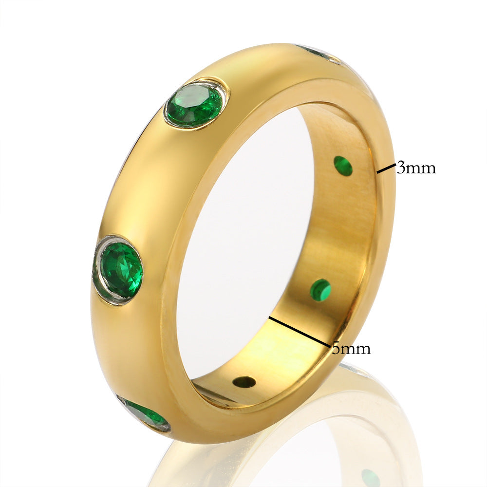 Jewelry Simple Style Geometric 304 Stainless Steel Zircon Plating Rings