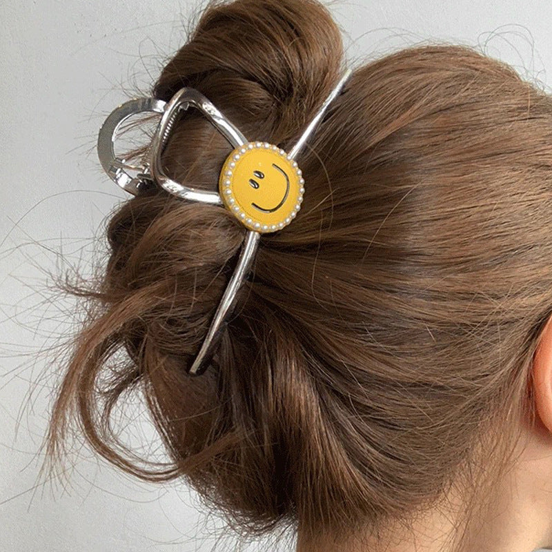Women's Basic Simple Style Smile Face Metal Hair Claws