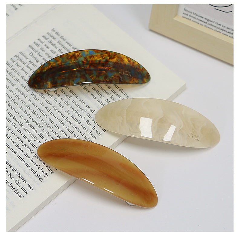 artistic color block leopard acetic acid sheets hair clip