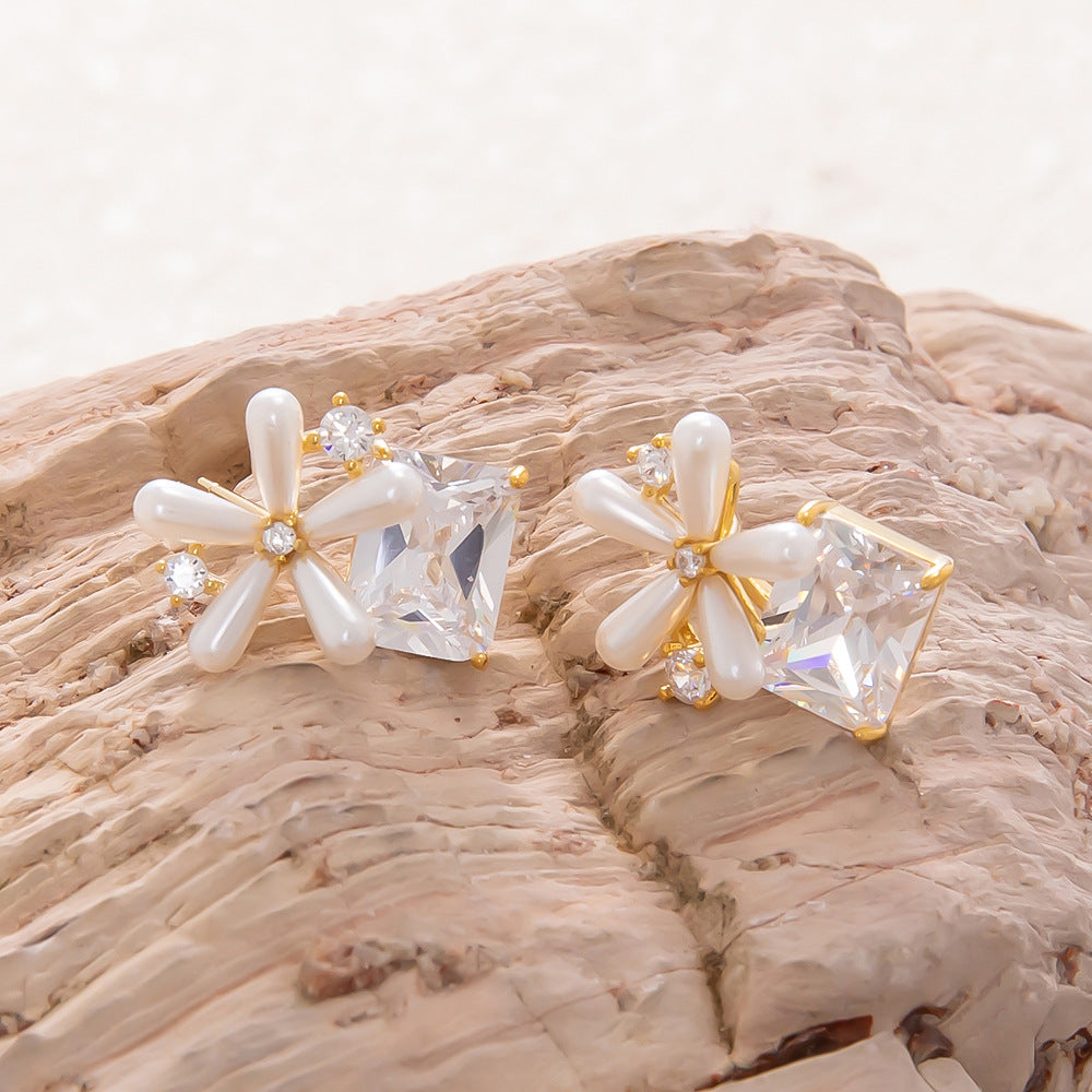 1 Pair Elegant Streetwear Bow Knot Plating Copper Zircon Drop Earrings Ear Studs