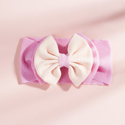 fashion children's solid color double-layer bowknot hairband