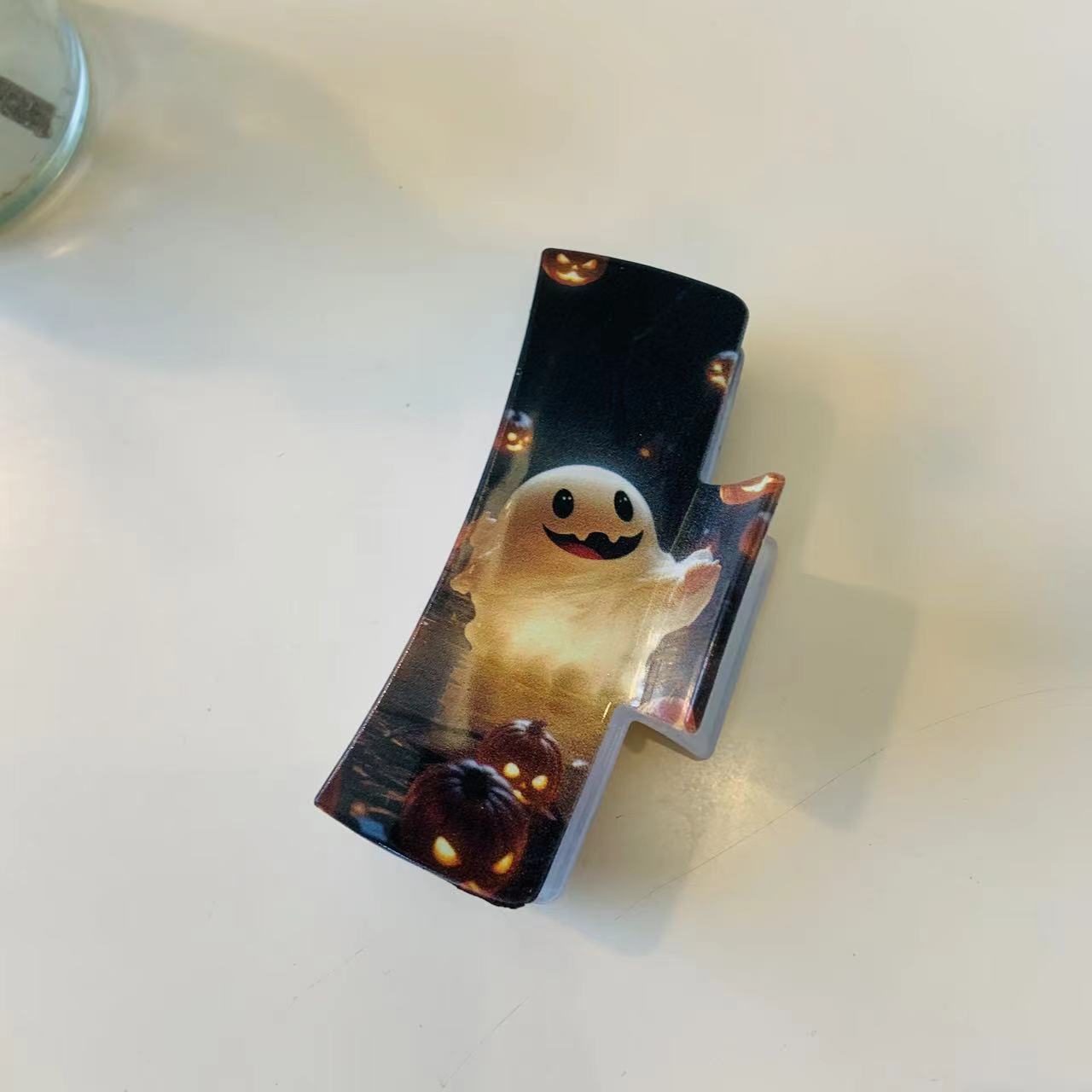 Halloween Cartoon Style Women's Pumpkin Bat Ghost Plastic Resin Polishing Hair Claws