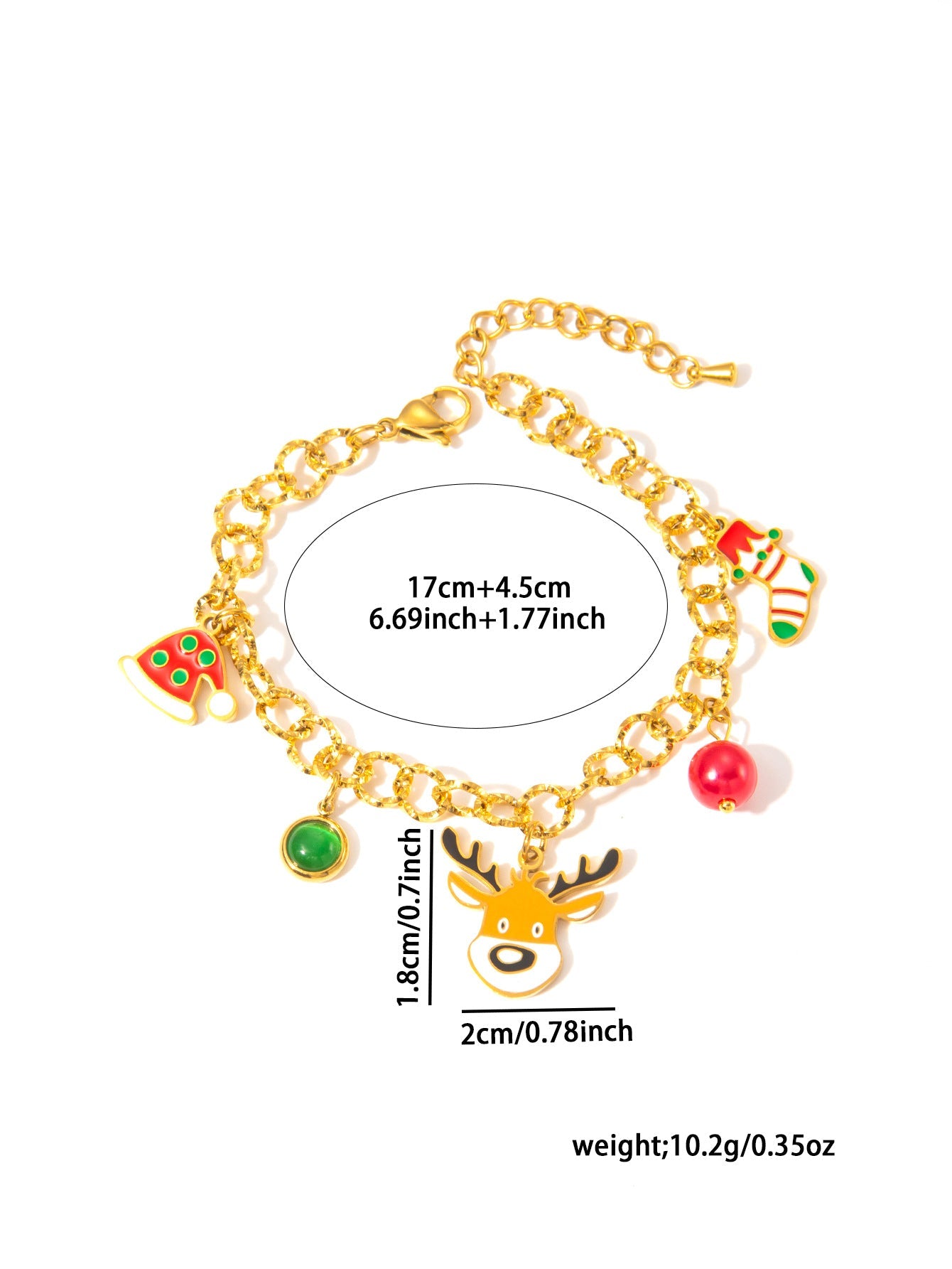 Jewelry Cute IG Style Christmas Hat Christmas Socks Elk Titanium Steel Gem Plating Inlay Bracelets Earrings Necklace