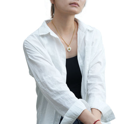 Elegant Heart Shape 304 Stainless Steel Shell  Pendant Necklace